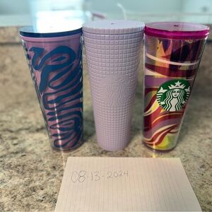 Starbucks Purple and Pink Party Supplies Tumblers